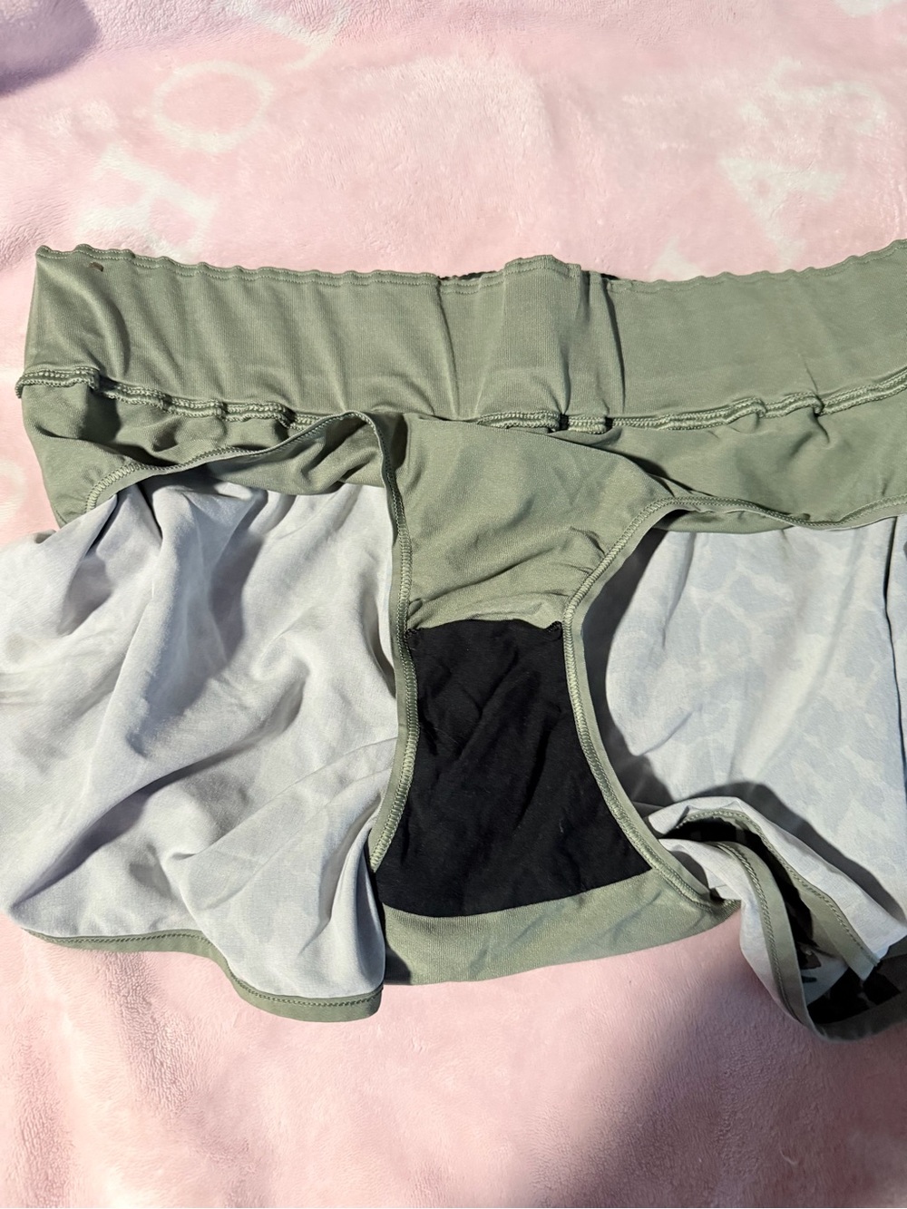 Victoria's Secret Olive Green and Black Leopard Athletic Shorts - Picture 4 of 4